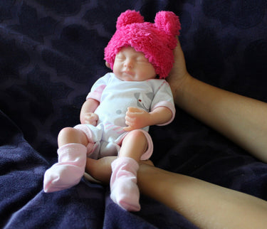 Preemie Silicone Dolls Realistic Real Lifelike Micro Mini Baby Doll Full Body Reborn 11" 1.7lbs Platinum Weighted Babies Ecoflex Bathtub Fun